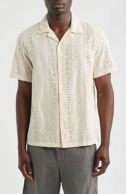 Madewell Short Sleeve Button-Up Shirt in Embroidered Cotton