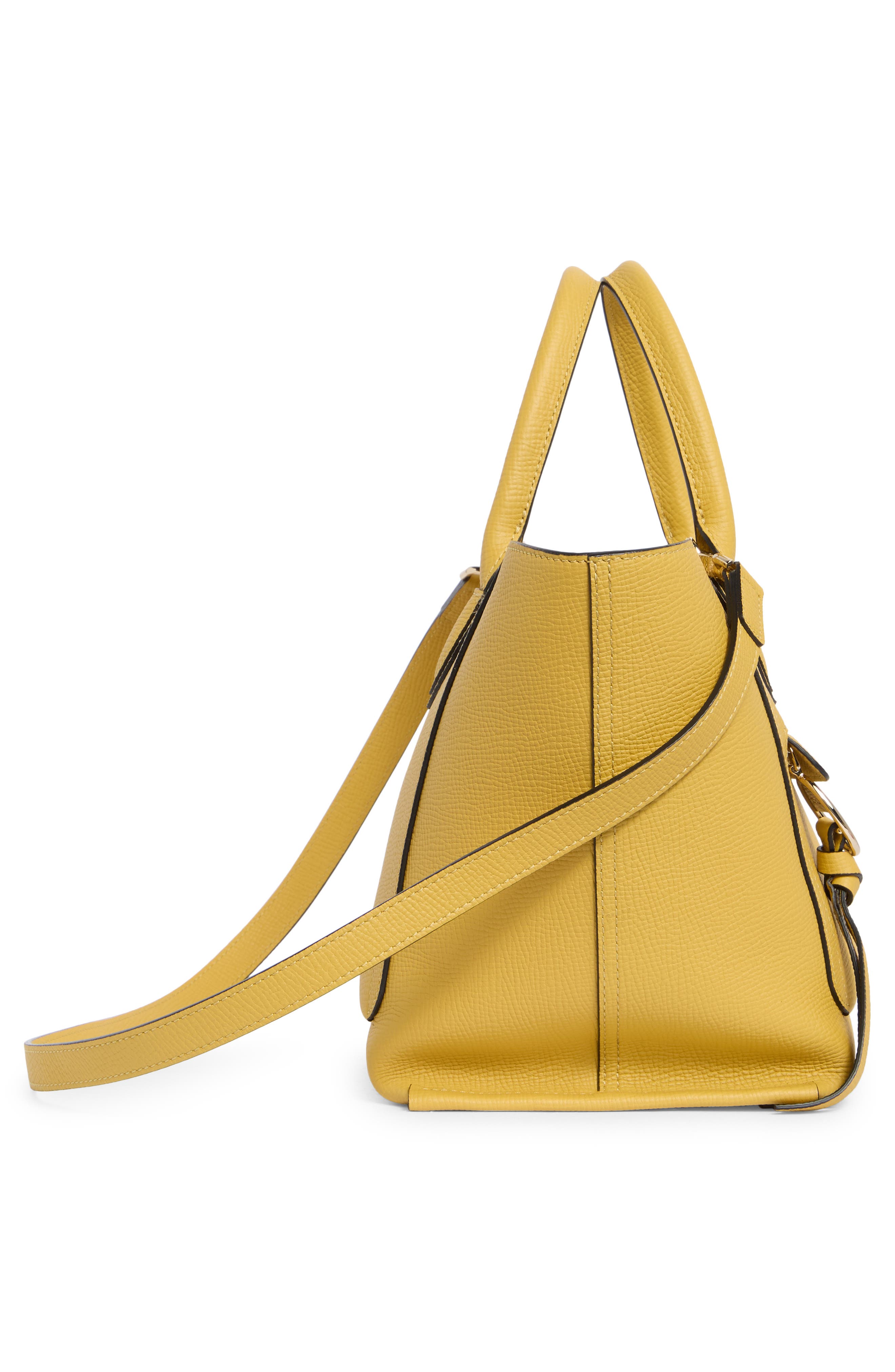 Longchamp Medium Leather Handbag, Alternate, color, Yellow