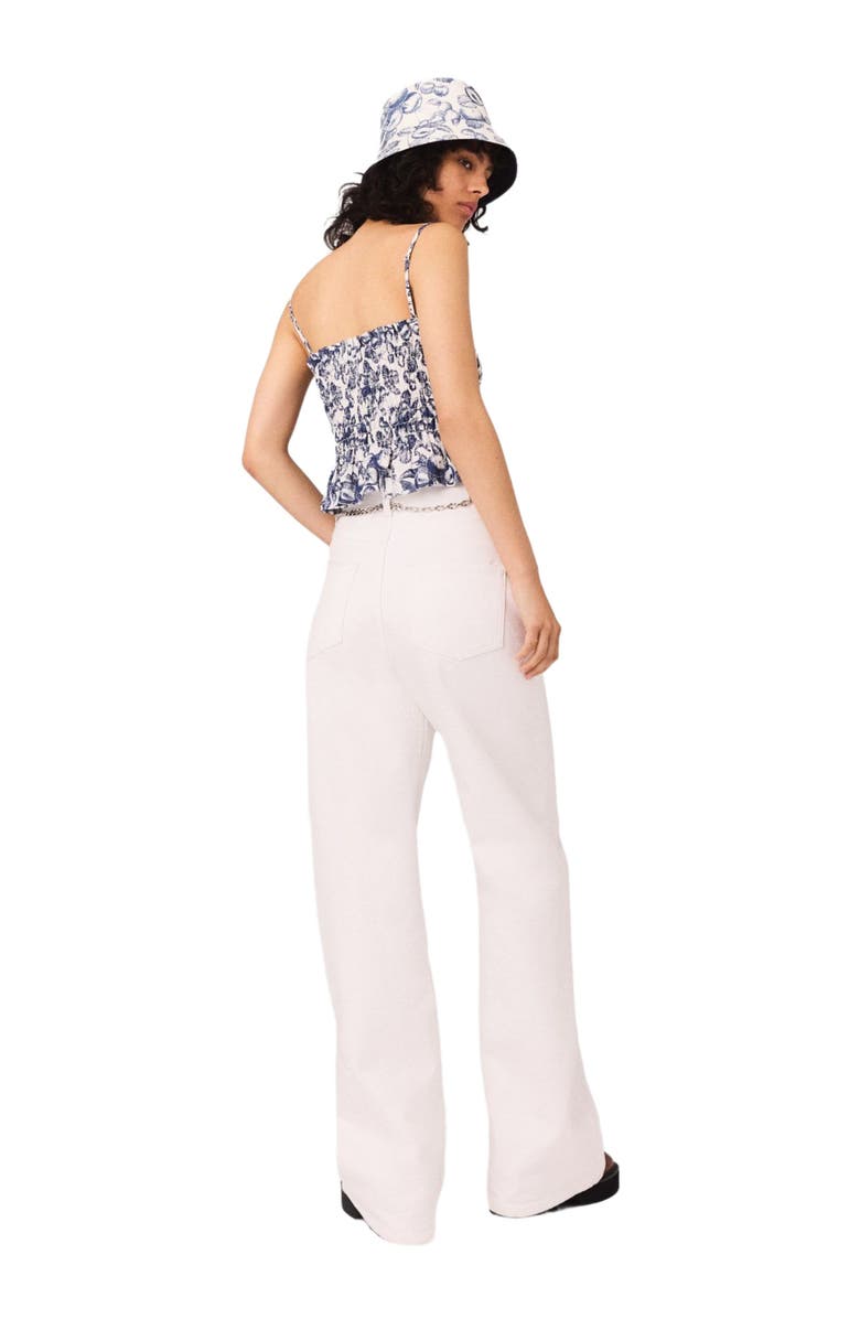 maje High-waisted wide-leg jeans, Alternate, color, White