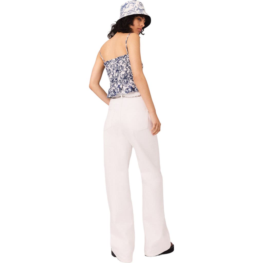 Maje High Waisted Wide Leg Jeans In White