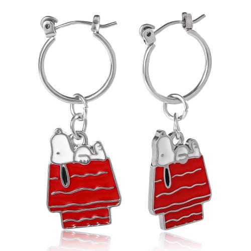 Peanuts Snoopy Enamel 6 Piece Earring Set, Studs And Hoops In Multi