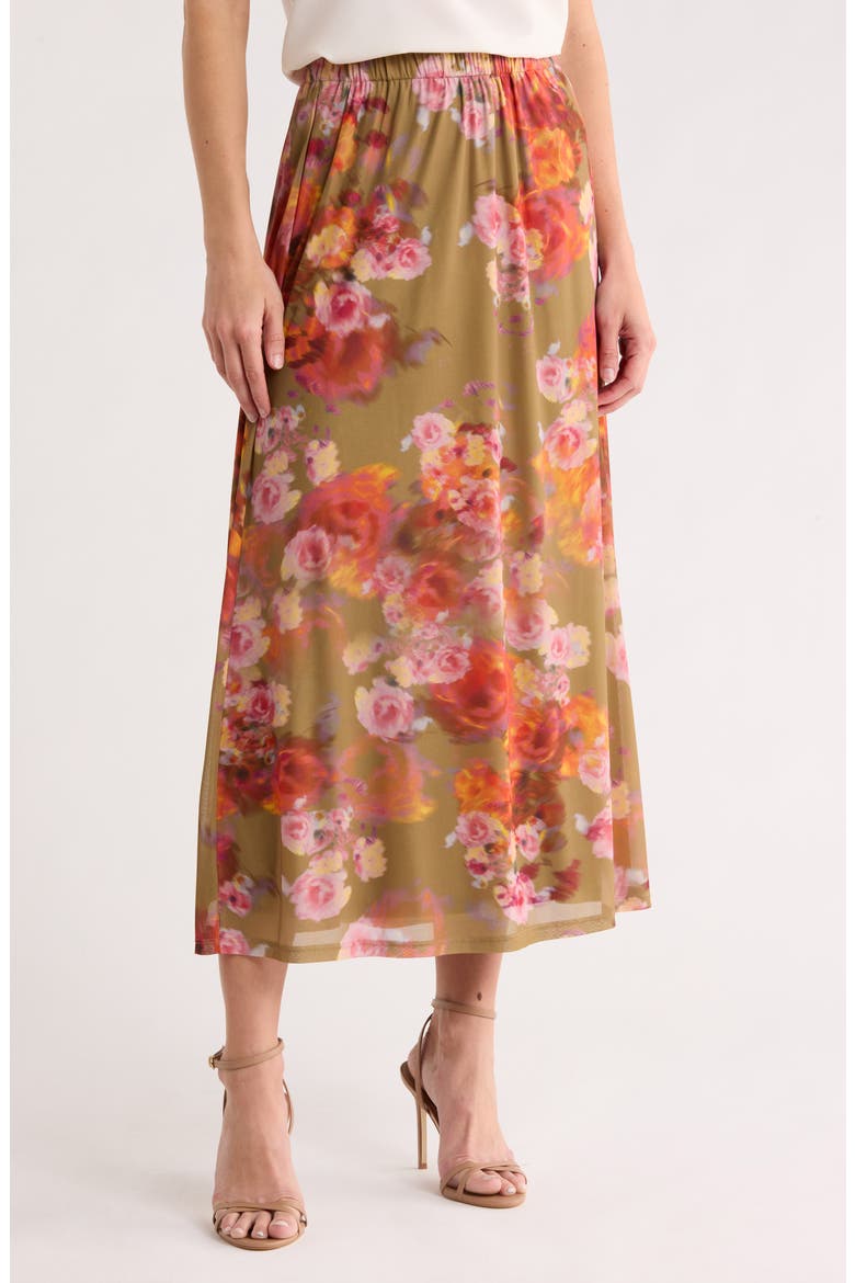Floral Mesh Skirt, Main, color, TAN