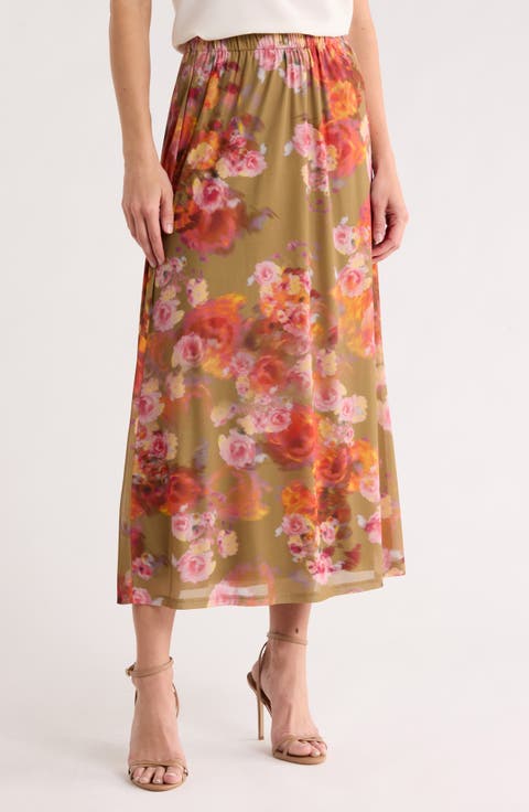 Floral Mesh Skirt