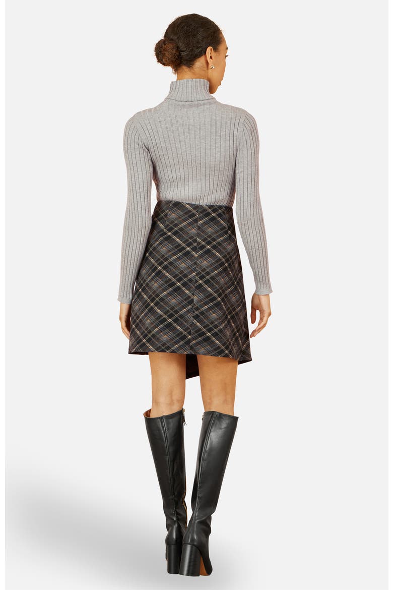 Check Wrap Skirt, Alternate, color, Black