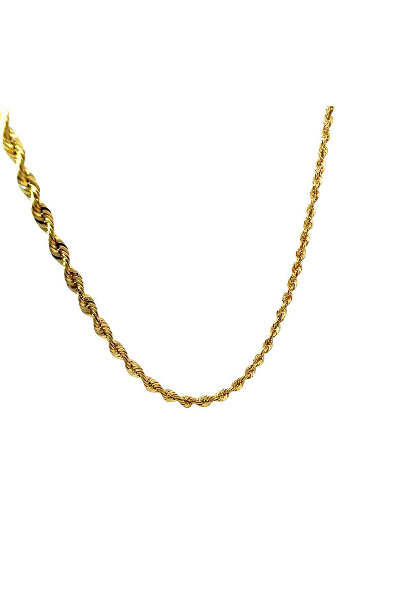 Ancona Jewelry 14K Yellow Gold Diamond Cut Rope Chain Necklace 4.5mm, Alternate, color, Yellow