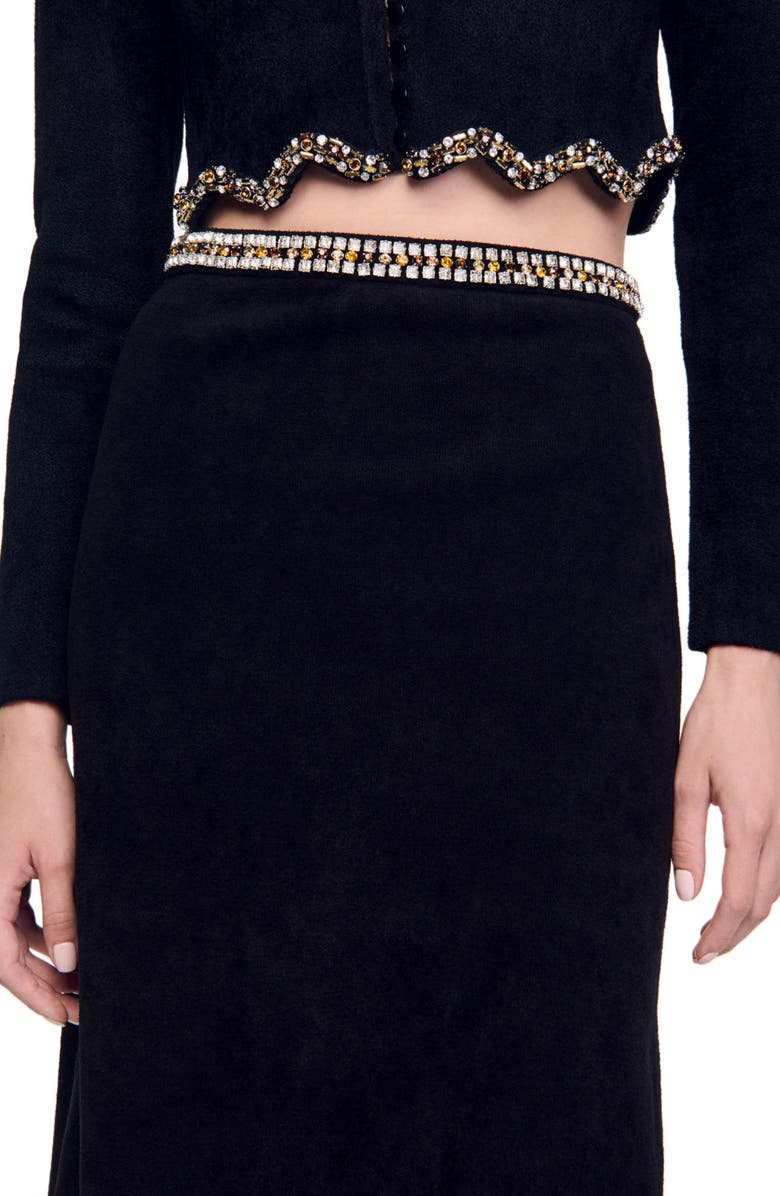 SANDRO Short rhinestone skirt, Alternate, color, 