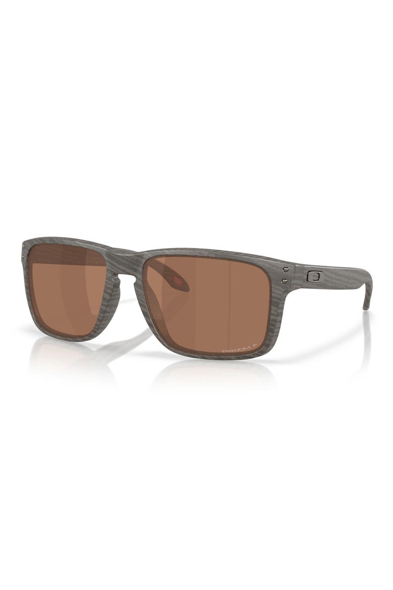 61mm Prizm™ Polarized Rectangular Sunglasses, Alternate, color, LIGHT WOOD