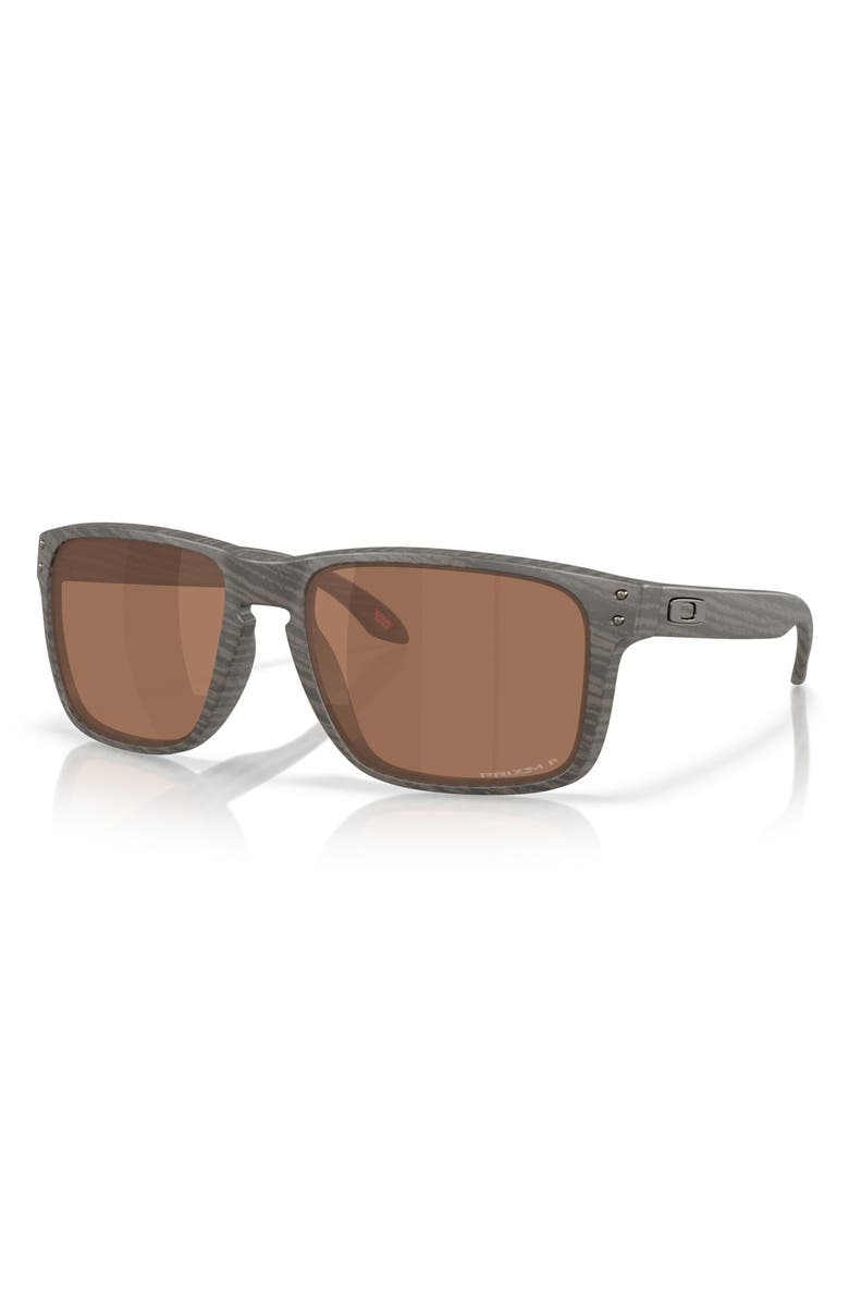 Oakley 61mm Prizm<sup>™</sup> Polarized Rectangular Sunglasses, Alternate, color, Light Wood