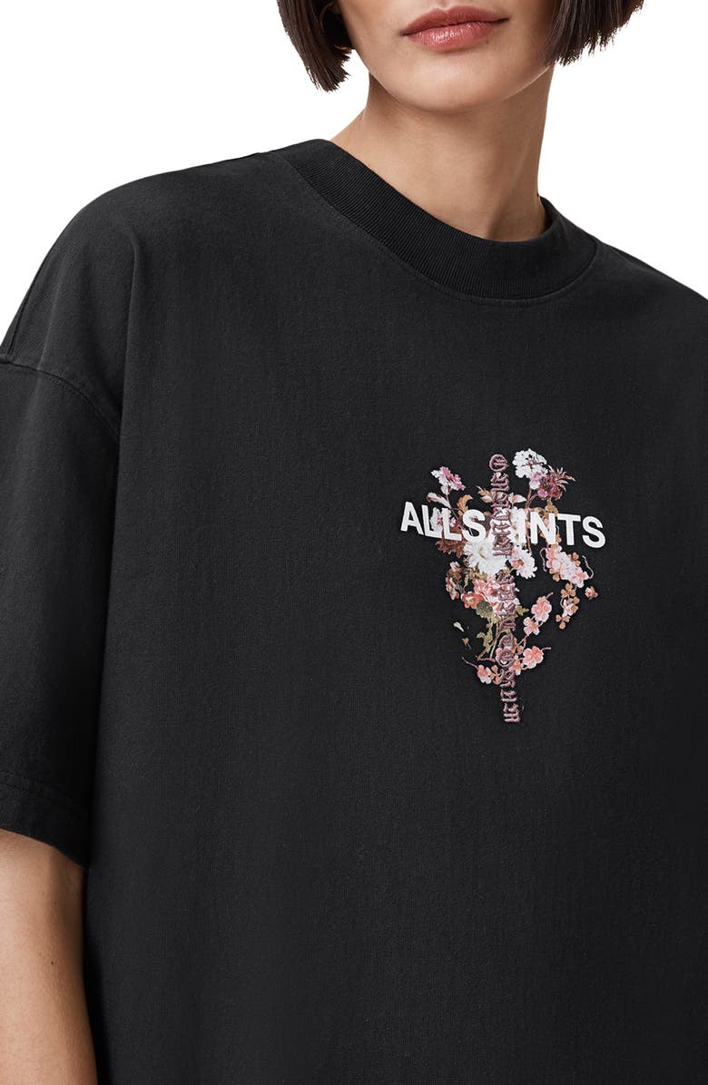 AllSaints Eternal Etta Cotton Graphic T-Shirt, Alternate, color, Black