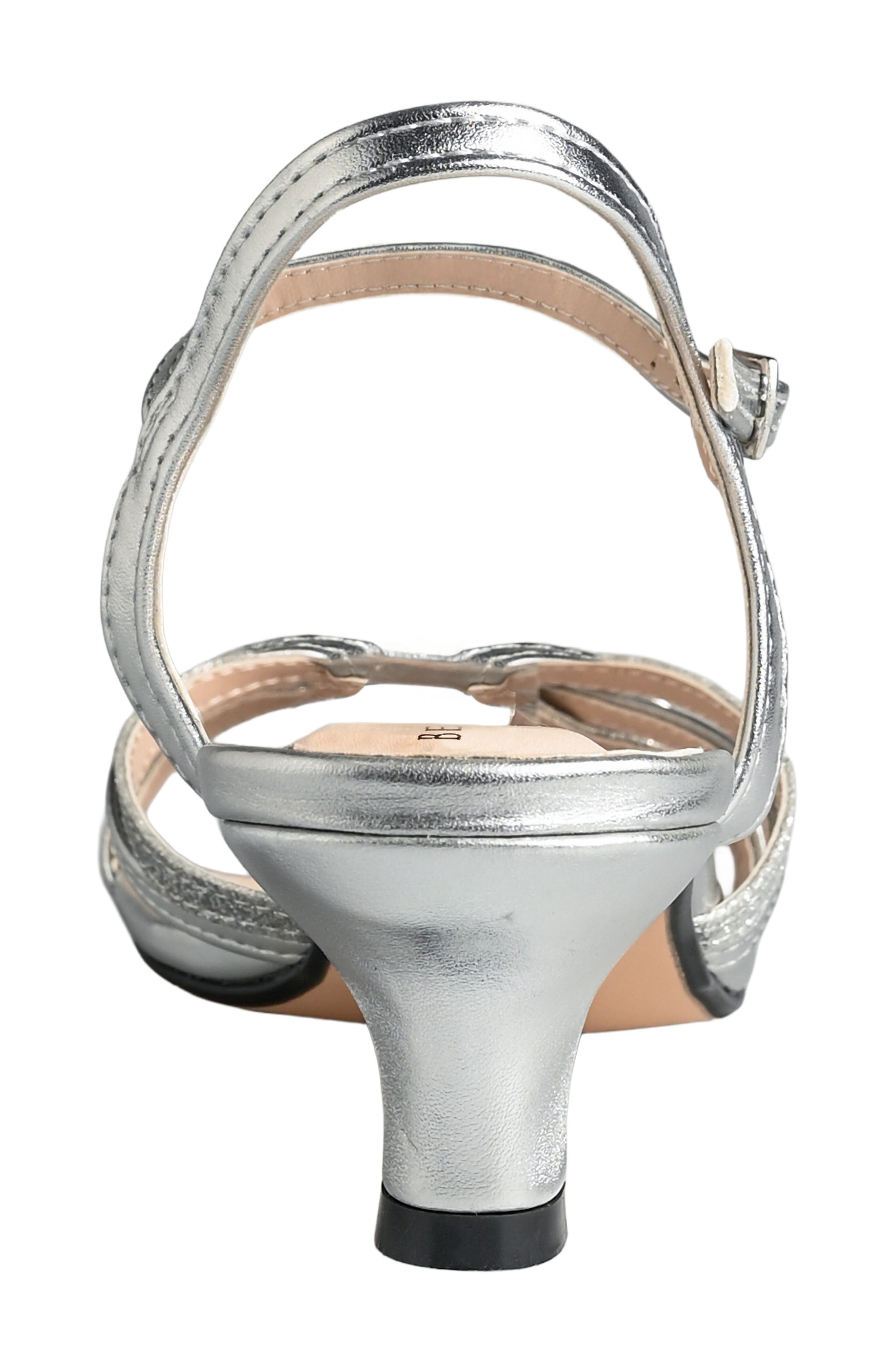 Melanie Kitten Heel Sandal, Alternate, color, SILVER