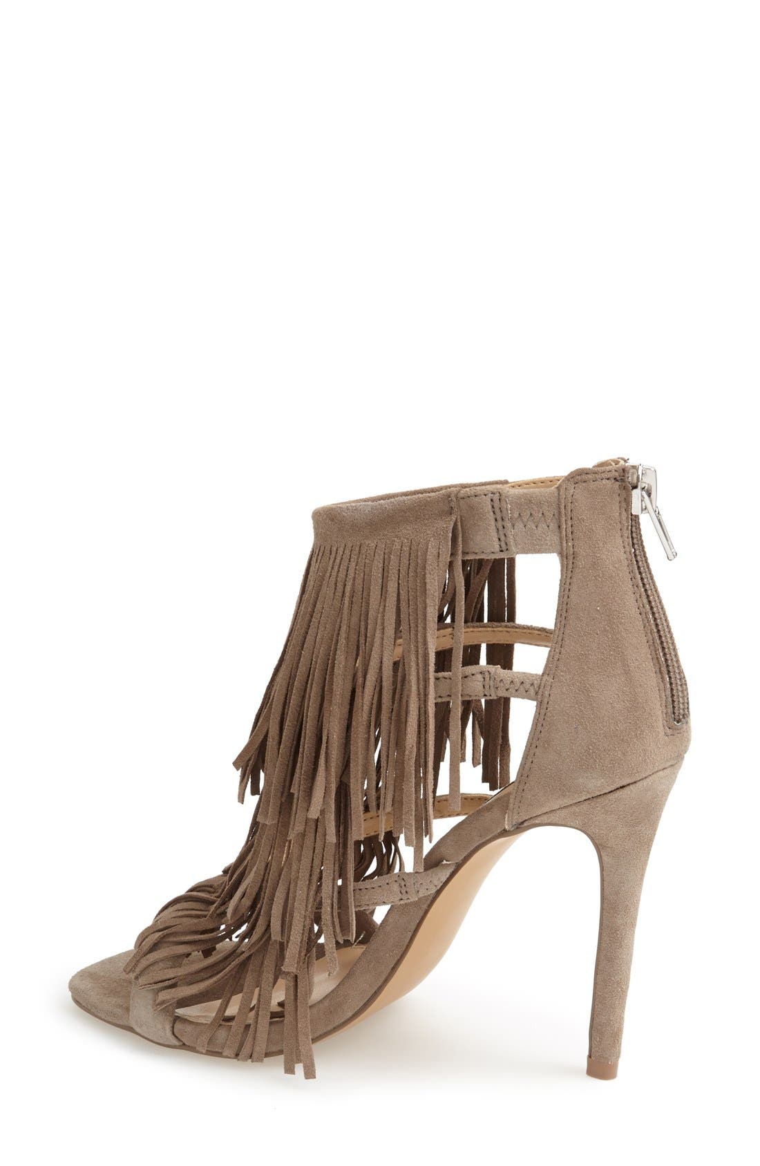 'Fringly' Sandal, Alternate, color, TAUPE SUEDE