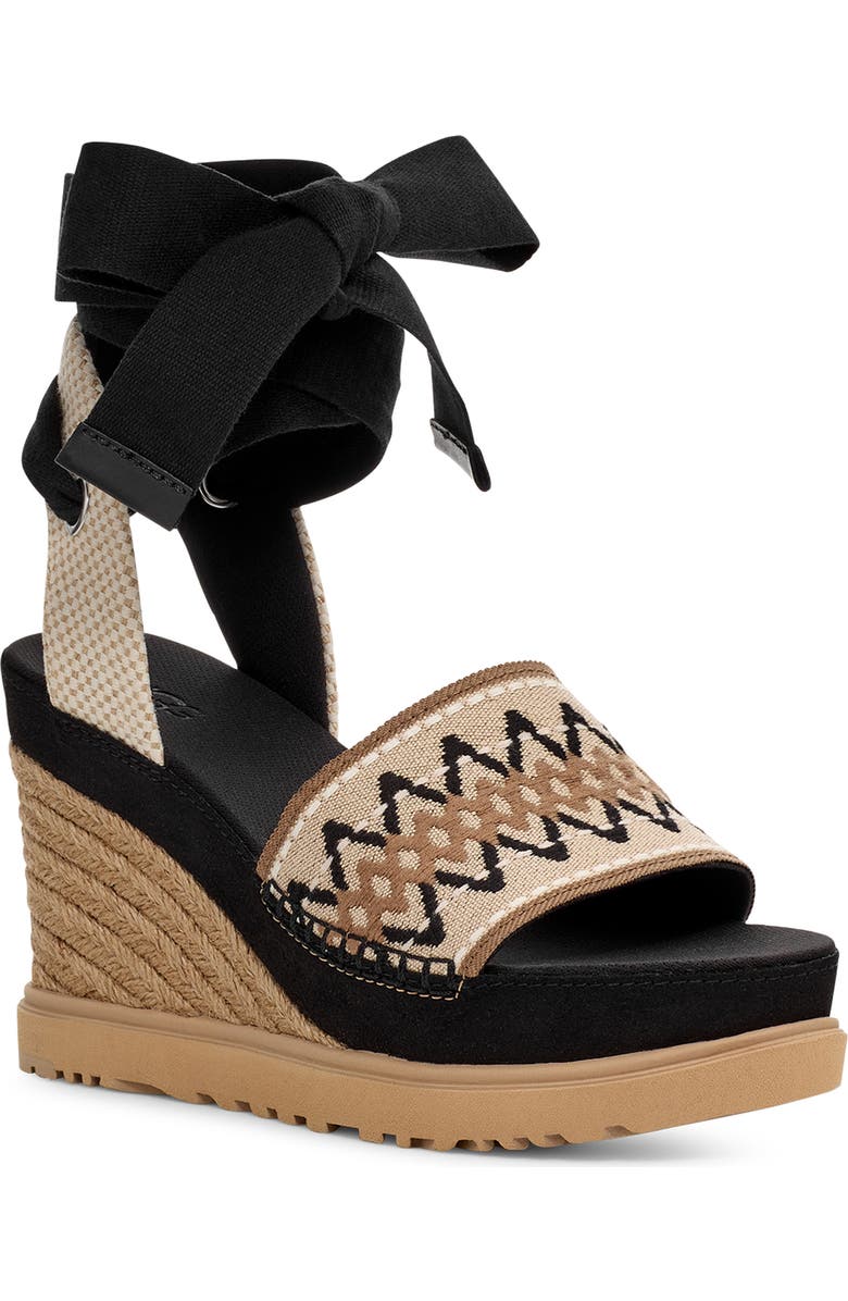 UGG<sup>®</sup> Abbot Ankle Wrap Wedge Sandal, Main, color,