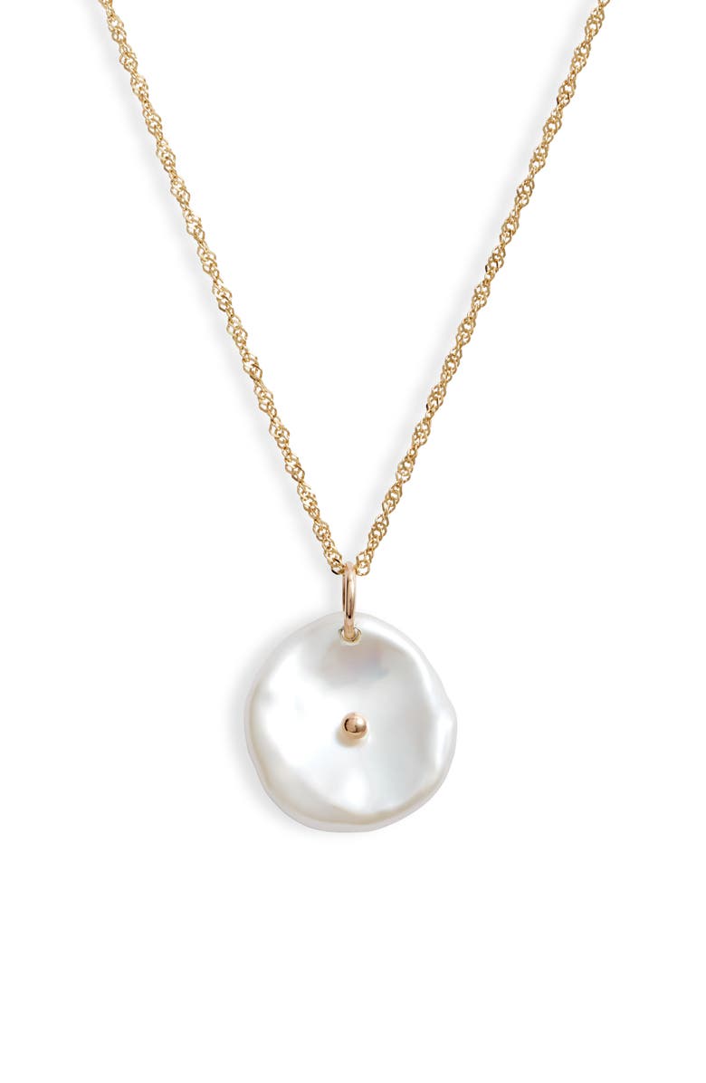 Poppy Finch Petal Pearl Pendant Necklace, Main, color,
