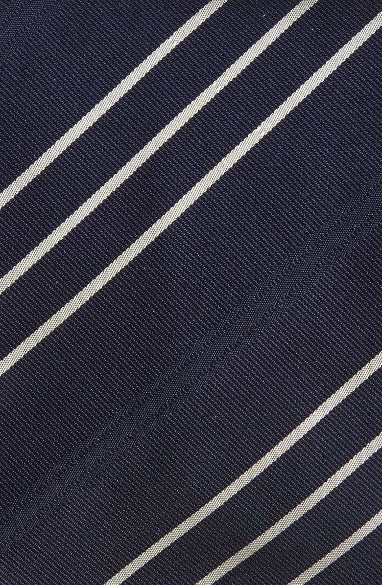 Ralph Lauren Purple Label Standard Triple Stripe Silk Faille Tie, Alternate, color, Navy