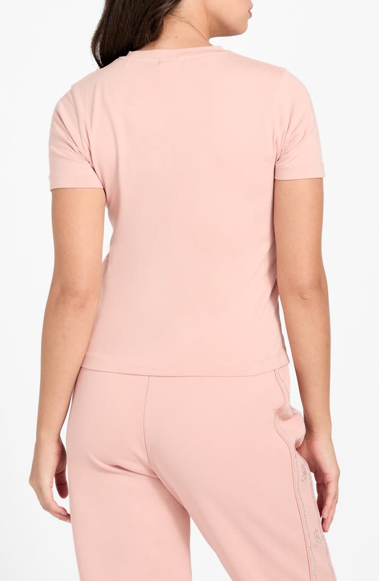 GUESS Octavia Rhinestone Organic Cotton Blend T-Shirt, Alternate, color, Light Pink