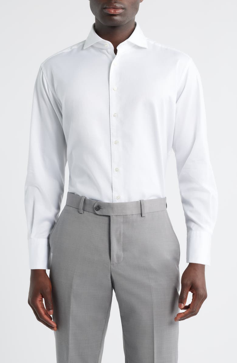 1863 by Eterna Soft Luxury Modern Fit Dress Shirt, Main, color, White