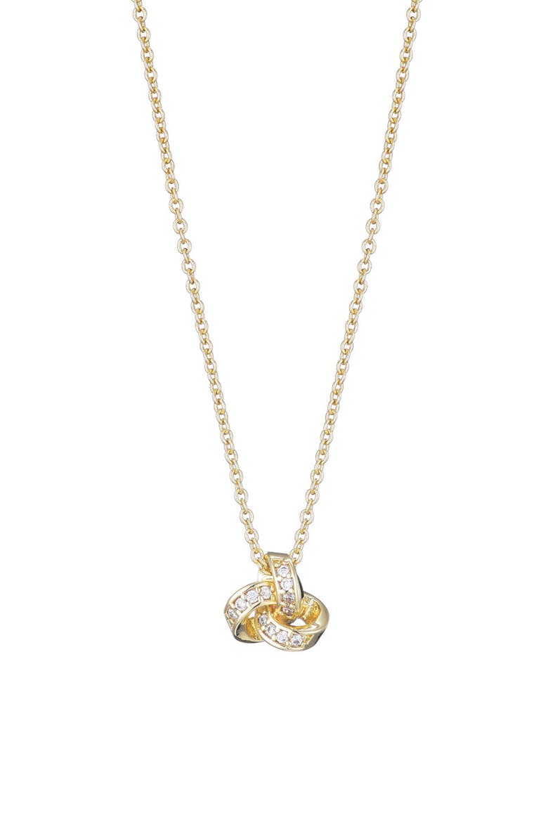 Cubic Zirconia Knotted Pendant Necklace, Alternate, color, GOLD
