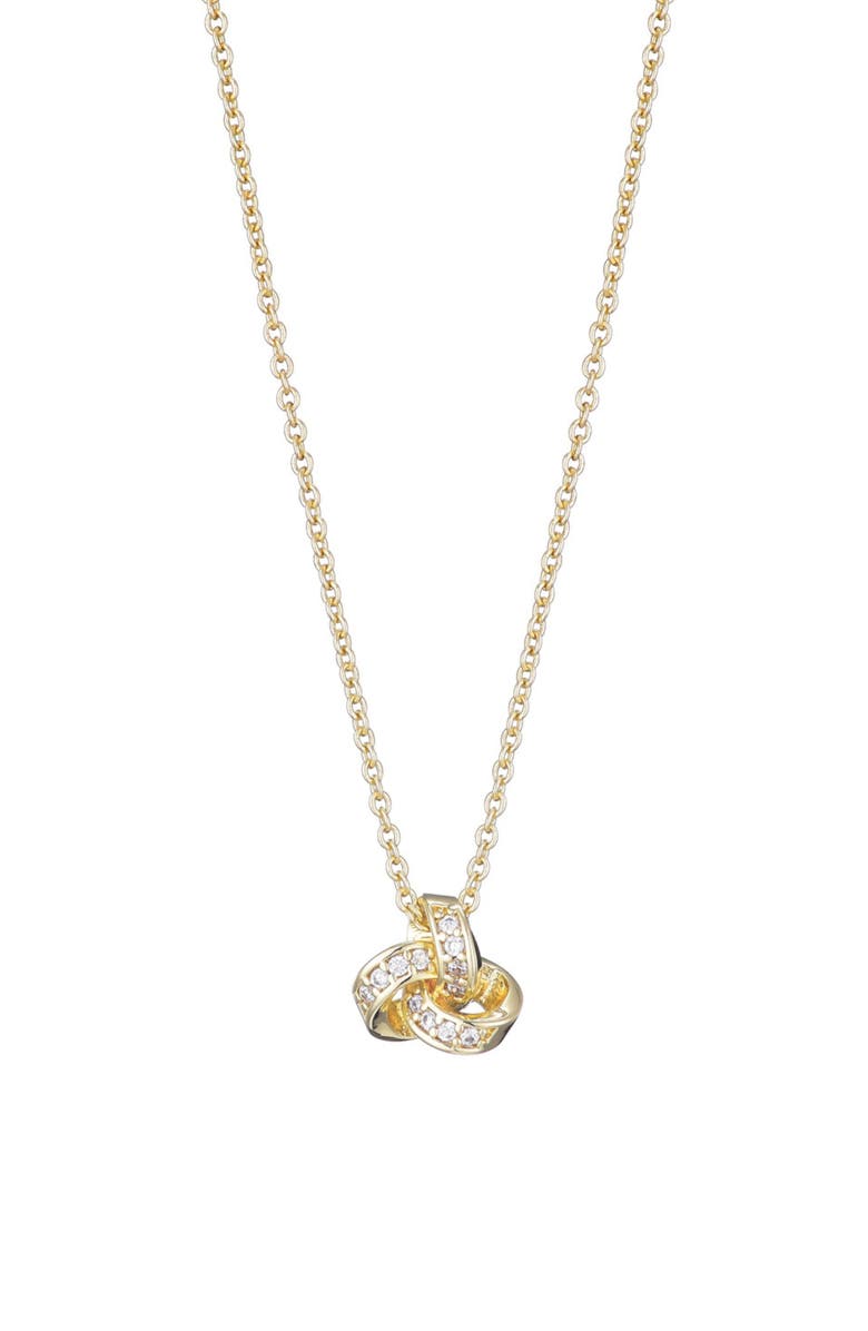 Adornia Cubic Zirconia Knotted Pendant Necklace, Alternate, color, Gold