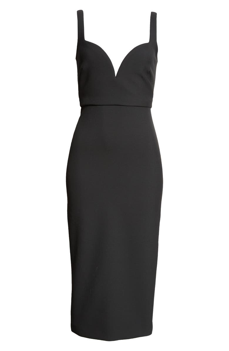 Veronica Beard Lele Plunge Neck Midi Dress, Alternate, color,