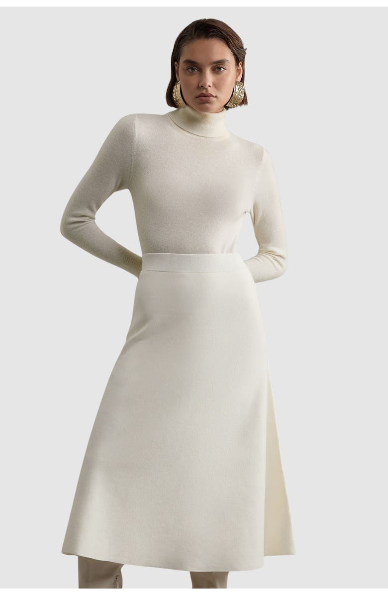 Karen Millen Milano Knit Full Midi Skirt, Alternate, color, Cream