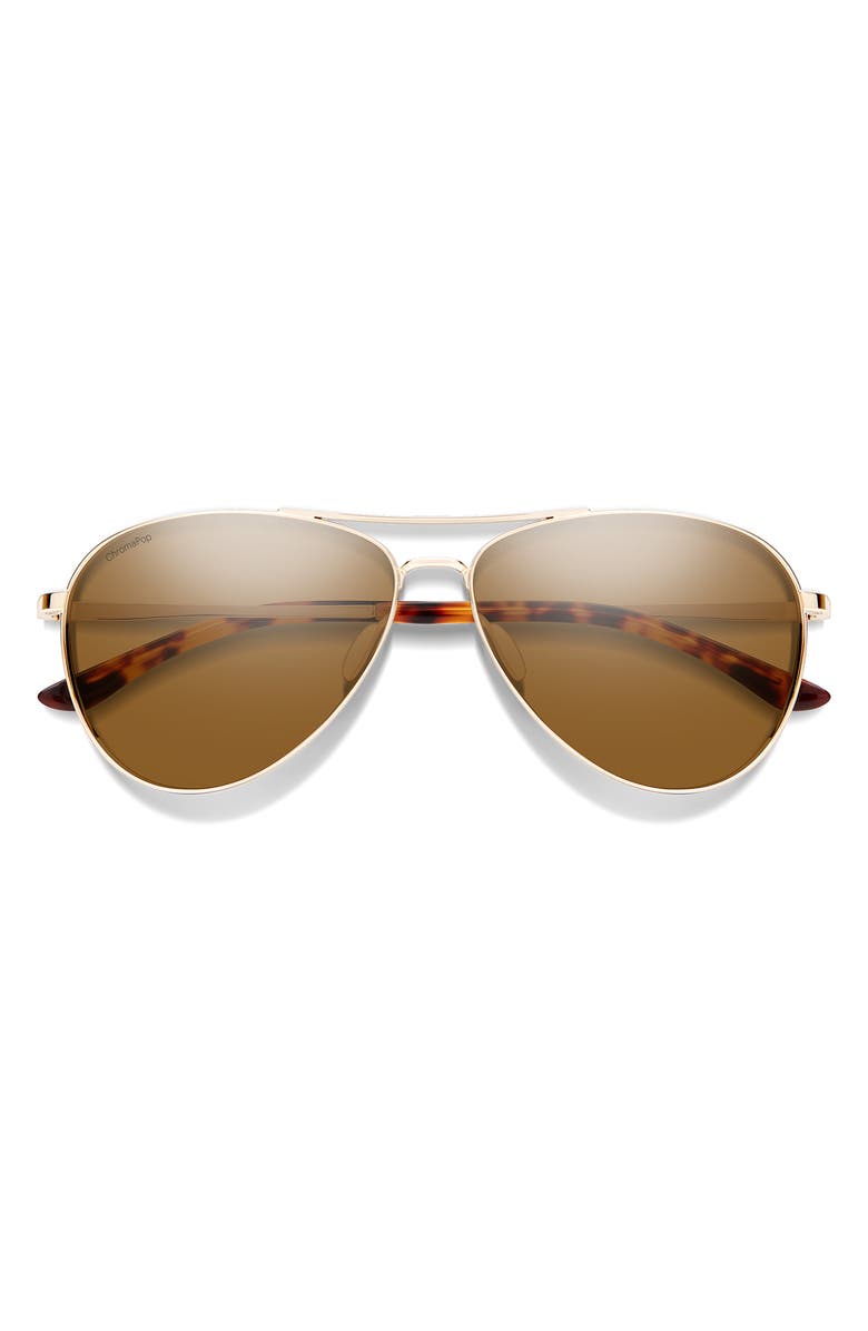 Smith Langley II 61mm ChromaPop<sup>™</sup> Polarized Aviator Sunglasses, Main, color, Gold / Brown
