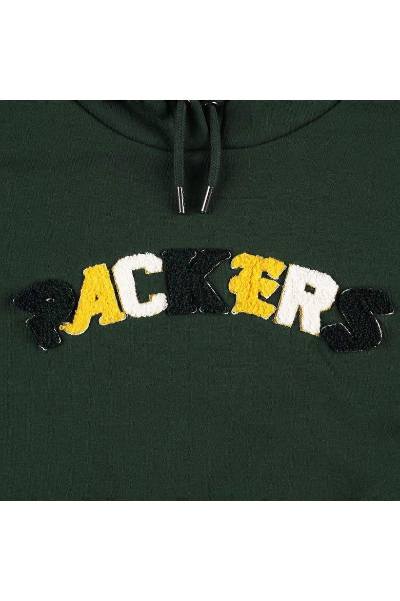 Women's The Wild Collective Green Green Bay Packers Cropped Pullover Hoodie, Alternate, color, Green