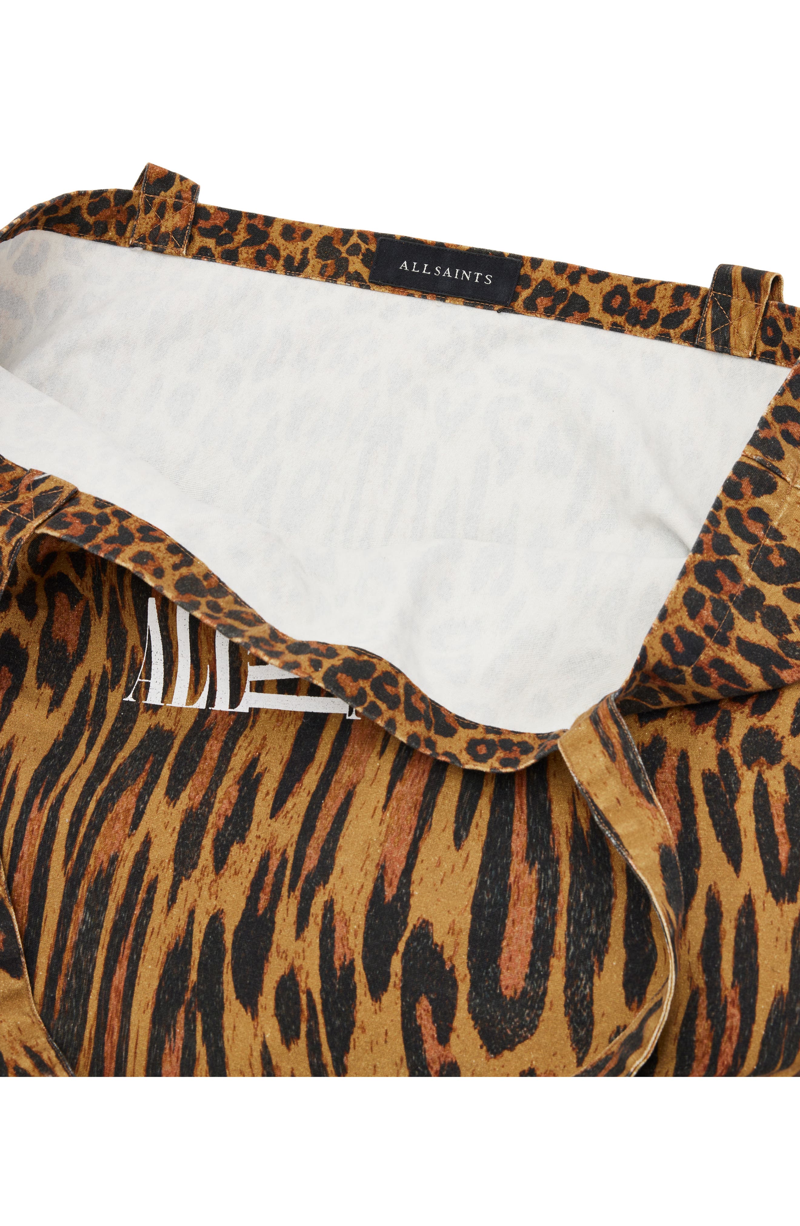 AllSaints Oppose Distorted Cotton Tote Bag, Alternate, color, 