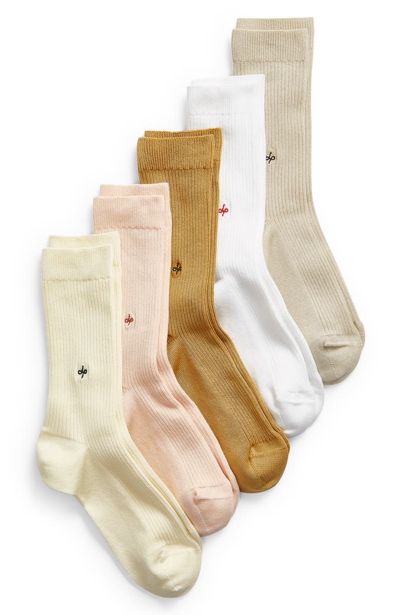 Dueple 5-Pack Rib Crew Socks, Main, color,