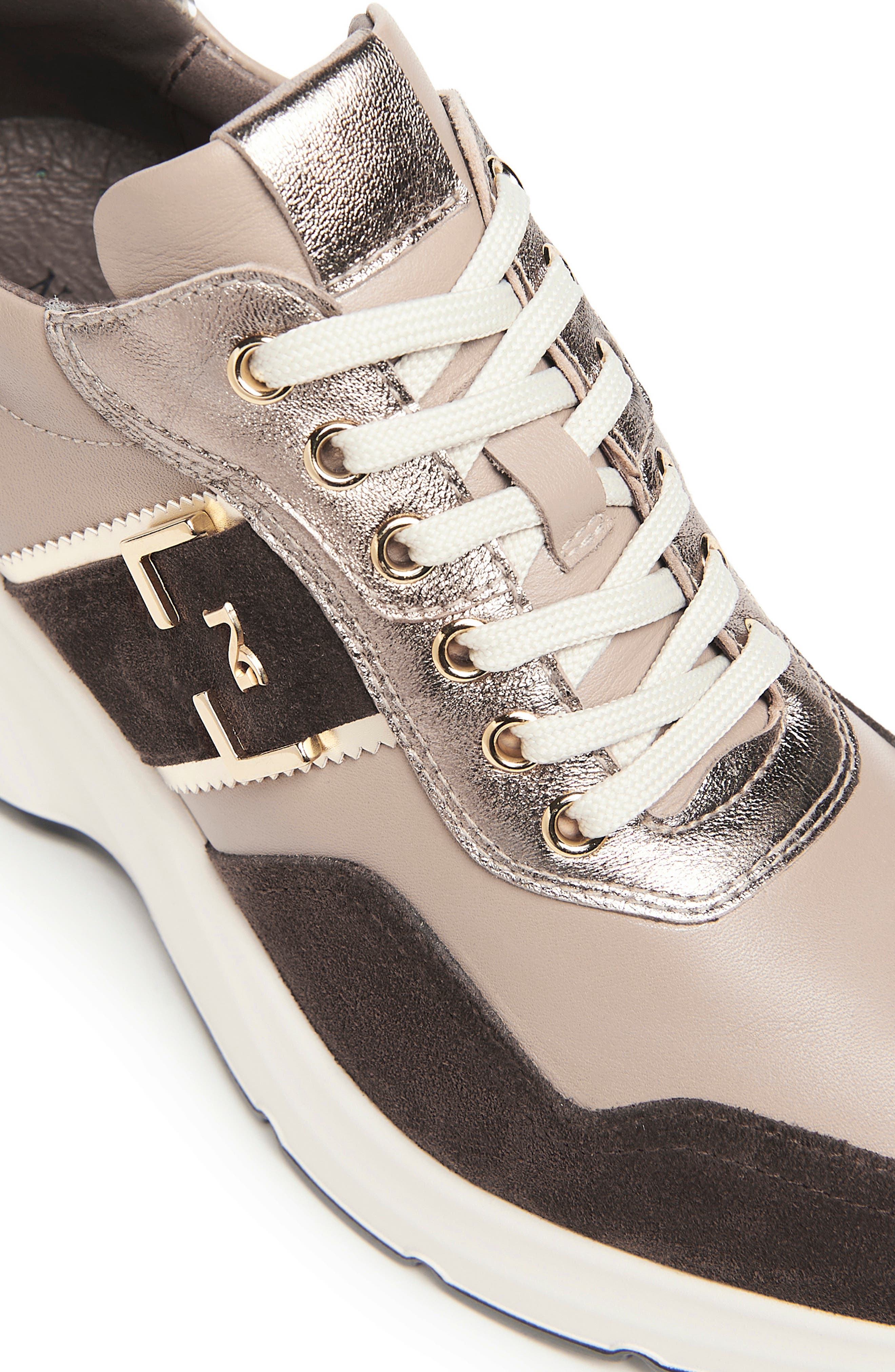 Logo Strap Wedge Sneaker, Alternate, color, BROWN