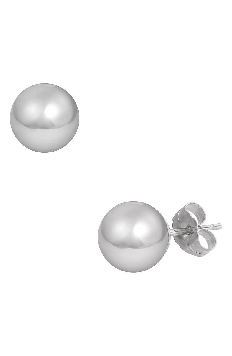 Frankie & Zoe 14k White Gold Orb Stud Earrings, Alternate, color, White Gold