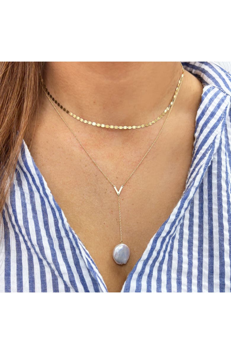 The Lovery Fine Jewelry Pearl Drop Lariat Necklace, Alternate, color, Pearl