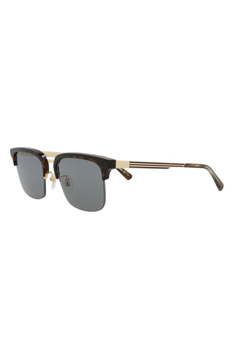 Gucci 53mm Square Sunglasses, Alternate, color, Havana Gold Grey