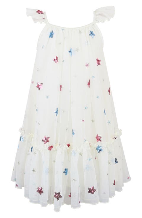Kids' Star Sequin Mesh Party Dress (Little Kid & Big Kid)