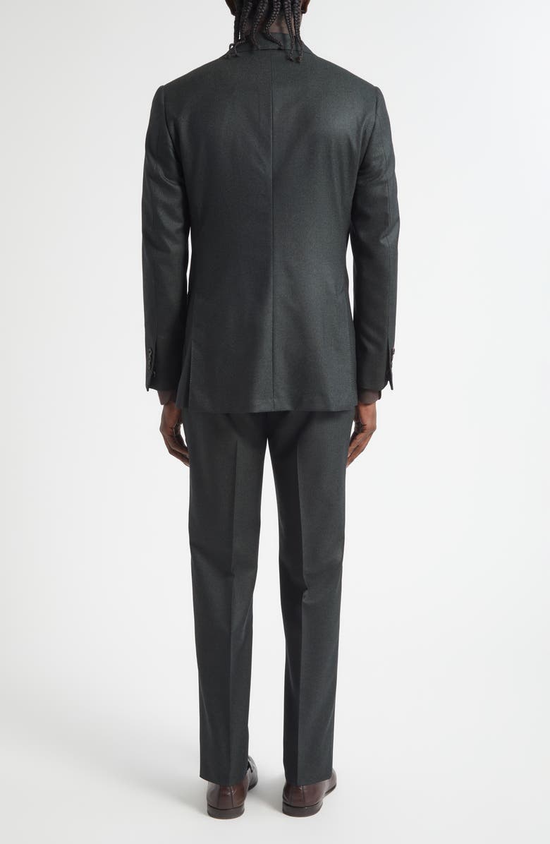 Thom Sweeney Structured Wide Lapel Wool Suit, Alternate, color, Charcoal Green