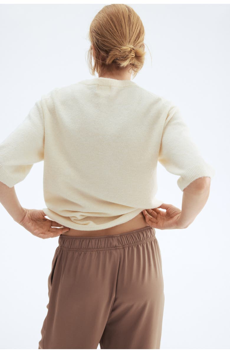 H&M Knitted T-shirt, Alternate, color, Cream