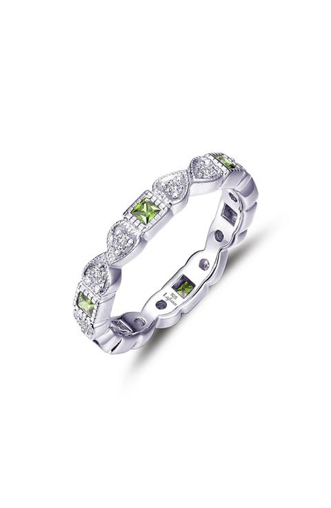 Simulated Diamond & Birthstone Band Ring