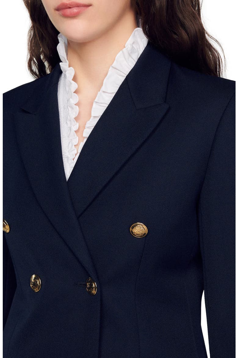 Double-breasted suit jacket, Alternate, color, NAVY BLUE