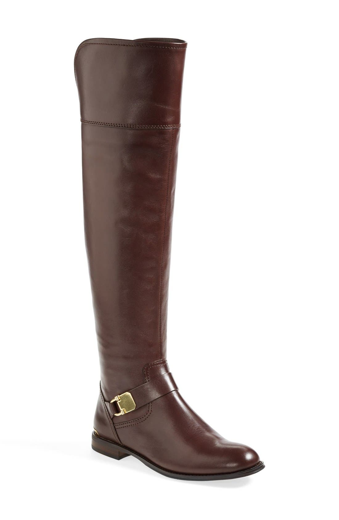 'Madeleine' Over the Knee Leather Boot, Main, color, CHESTNUT