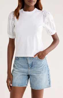 FRAME The Eyelet Sleeve Top