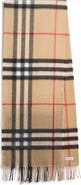 Burberry Crystal Embellished Check Cashmere Fringe Scarf