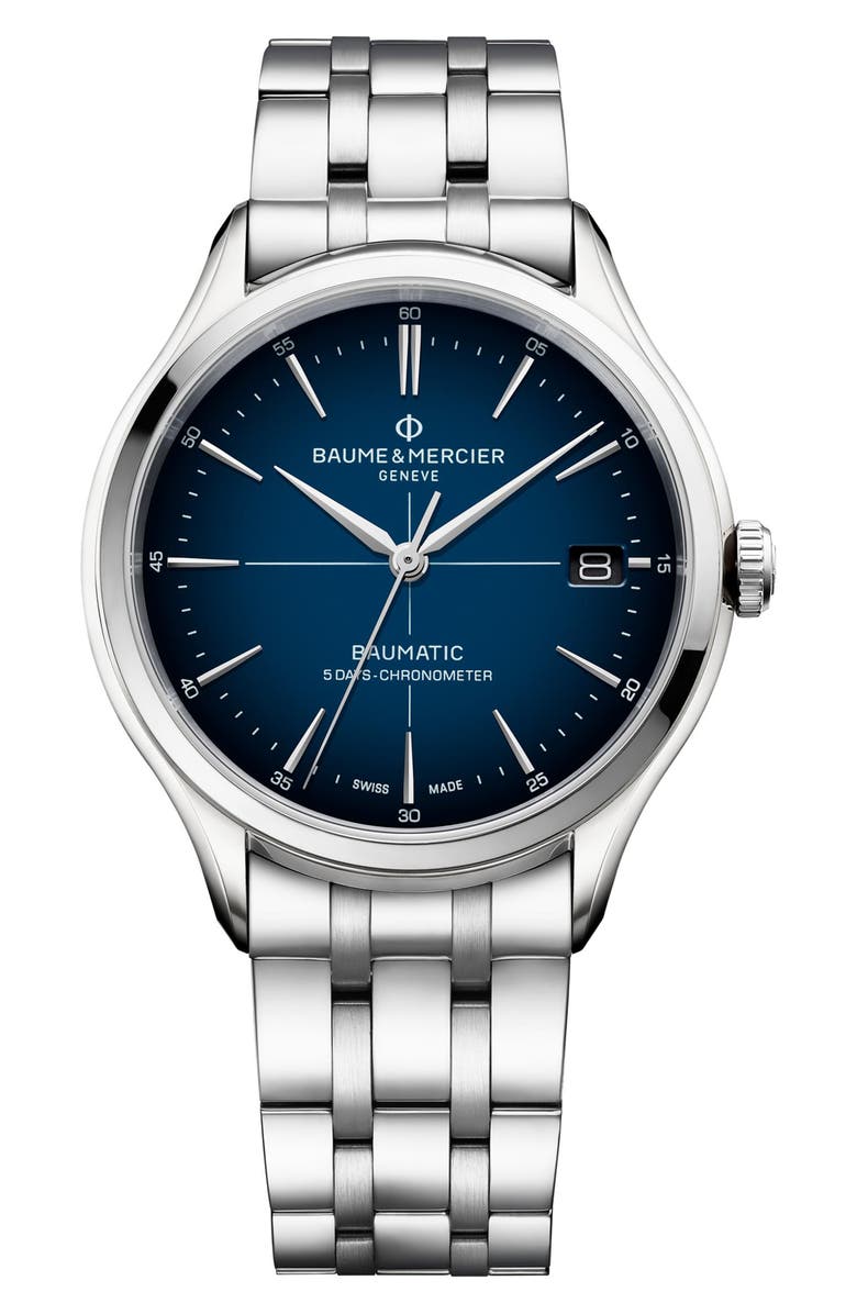 Baume & Mercier Clifton Baumatic 10468 Automatic Bracelet Watch, 40mm, Main, color, 