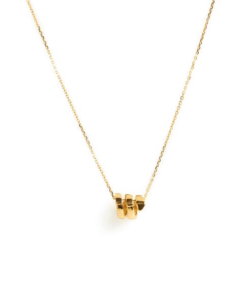 Elegant Gold Barrel Pendant Necklace