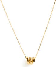ZARUX Elegant Gold Barrel Pendant Necklace