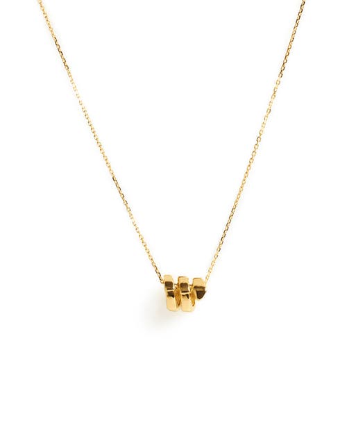 Zarux Elegant Gold Barrel Pendant Necklace In Gold