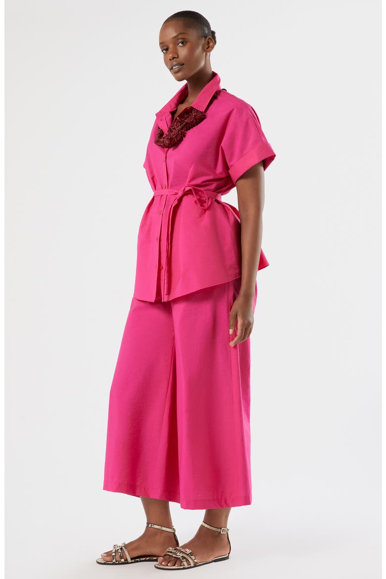 Vetrino Tie Waist Shirt, Alternate, color, FUCHSIA