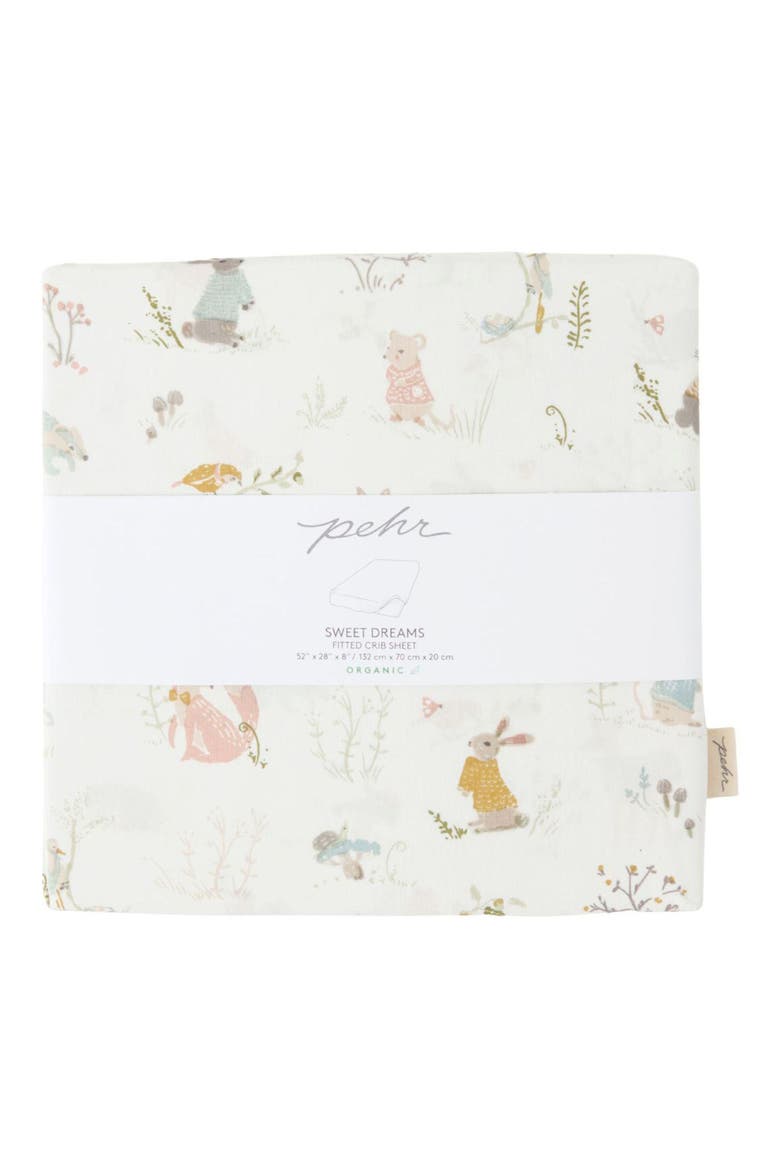 Organic Cotton Crib Sheet, Main, color, FOREST FABLE