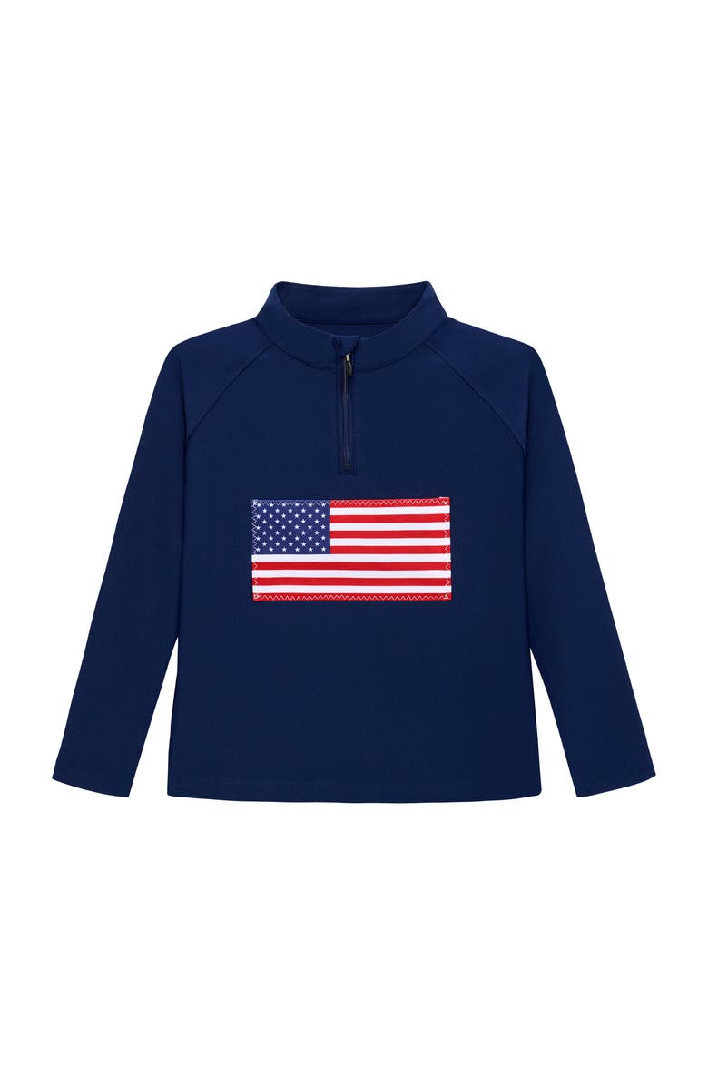 Courtside Kids Flag Half Zip, Main, color, Flag Print