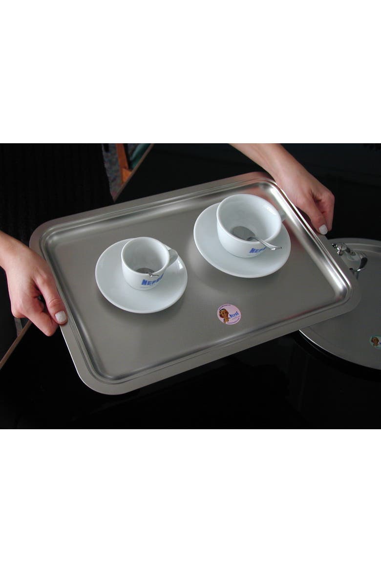 Novecento Rectangular Serving Tray, Alternate, color, Silver