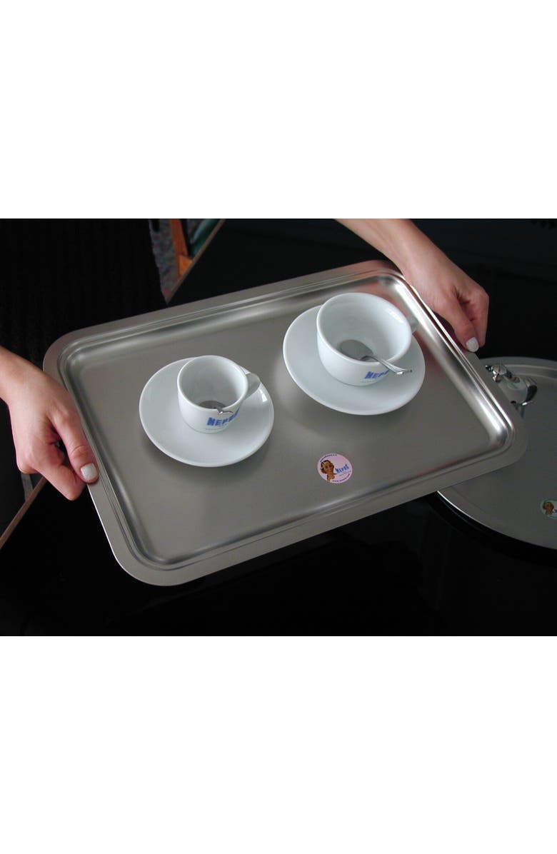 Mepra Novecento Rectangular Serving Tray, Alternate, color, Silver
