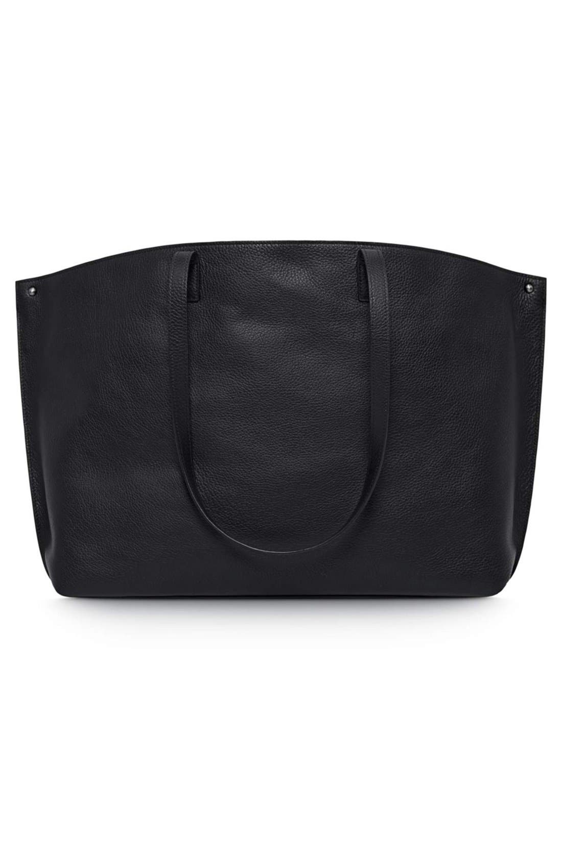 Akris 'Ai Medium Shoulder Tote' Leather Shoulder Tote, Alternate, color, Black